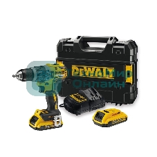 Дрель-шуруповерт аккумуляторная DeWalt DCD796D2-QW, 18В, 2 АКБ, Ударная, Кейс
