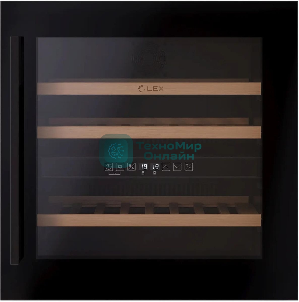 Винный шкаф LEX LWD6036BL dual zone черный, 85 л, 2 отсека, 36 бут.