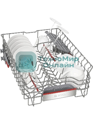 Встраиваемая посудомоечная машина Bosch SPV6ZMX17E, серебристый, 44.8 см, 10 компл., 43 дБ, класс A+++