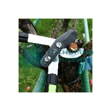 Сучкорез садовый телескопический усиленный облегченный Deli DL580423 630-870мм, макс. диаметр резки 25мм, сталь SK5, тефлоновое покрытие, прорезиненные рукоятки