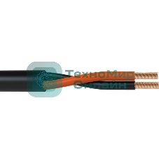 Кабель акустический 100 м, 13 AWG ССА, 2,5 мм2, диаметр 9.8мм, экран, медь 49 x 0.25 мм, черный, бухта
