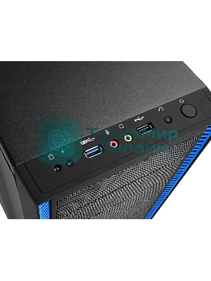 Компьютерный корпус Deepcool TESSERACT BF (DP-CCATX-TSRBFBK), без БП, черно-синий, ATX, видеокарта до 310мм, высота кулера для процессора до 165мм, 7 слотов расширения, 2 отсека 5.25