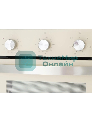 Шкаф духовой электрический Maunfeld EOEC516BG, встраиваемый, 51л, дверца с 2 стеклами, бежевый