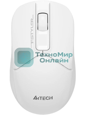 Мышь беспроводная A4Tech Fstyler FG12S белый, 1200 dpi, радиоканал, USB, кнопки - 3