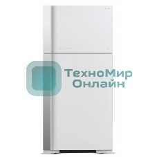 Холодильник Hitachi R-VG660PUC7-1 GPW белый стекло двухкамерный инвертер 405/145л морозилка сверху No Frost