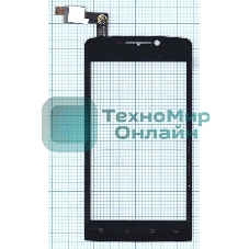 Сенсорное стекло (тачскрин) для Philips T539, черное