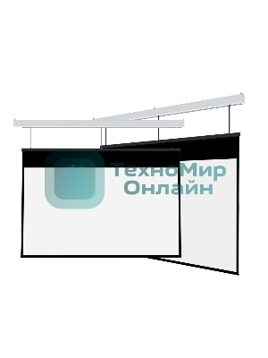 Экран для проектора S'OK Athena SGPSMS-398x224UHD-BK на тросах с электроприводом, ПВХ+, черный