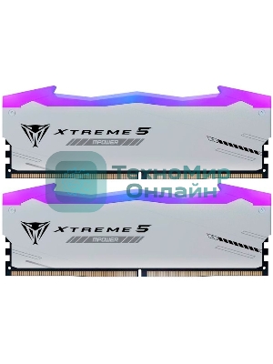 Оперативная память Patriot Viper Xtreme 5, DDR5, 32Gb (2x16GB), 6000MHz, CL30, DIMM, с радиаторами, RGb, серебристый