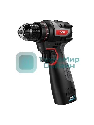 Дрель-шуруповерт Deli DE-DZ16-1D2, 16 В, 2 Ач, 45 Нм, бесщеточный