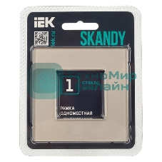 Рамка 1-ая IEK SKANDY SK-F21Sh стекло шампань