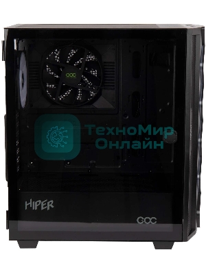 Компьютерный корпус Hiper DCB черный без БП ATX 1x120mm 1x140mm 1xUSB2.0 1xUSB3.0 audio bott PSU