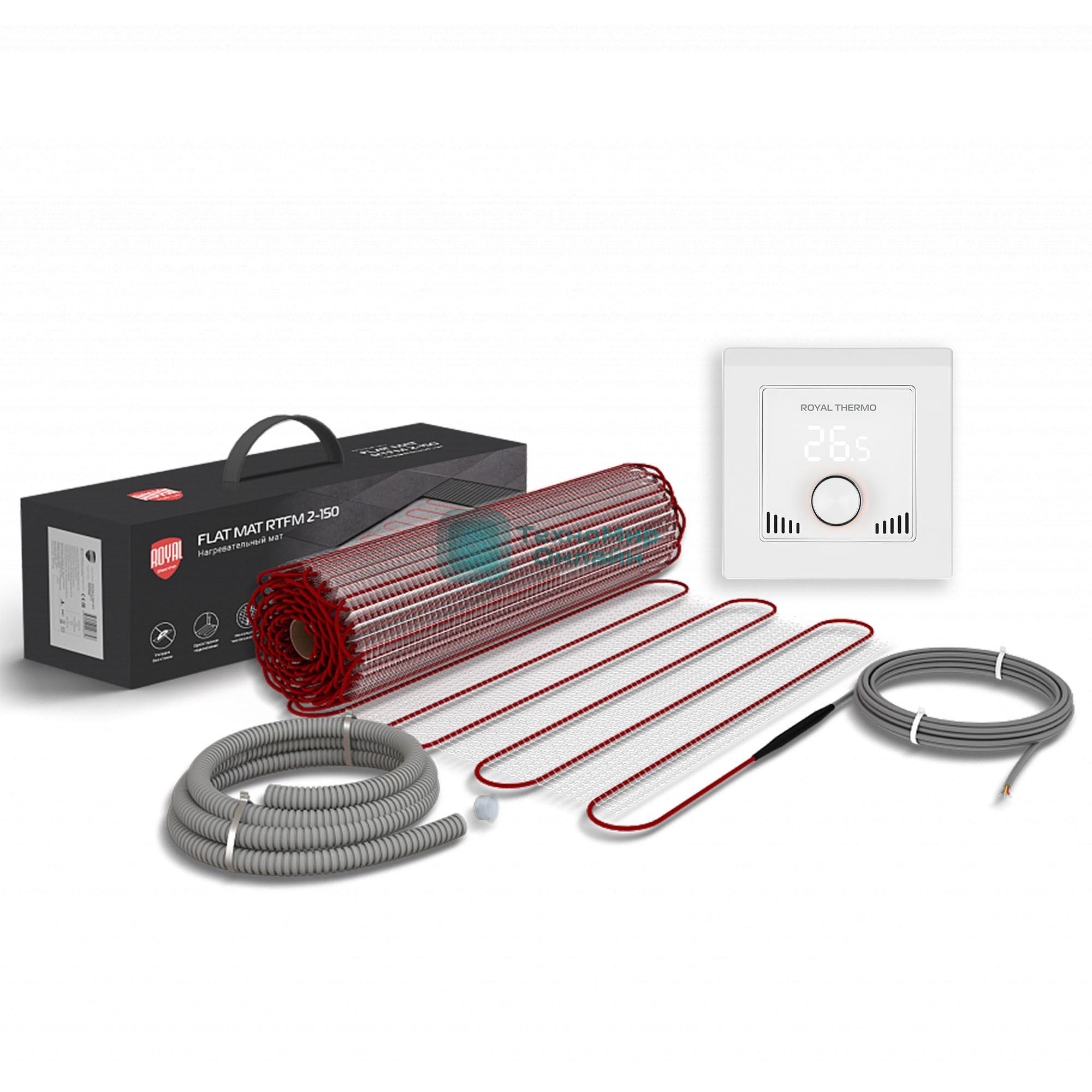 Мат нагревательный Royal Thermo Flat Mat RTFM 2-150-1,5 (комплект с терморегулятором RTI-16)