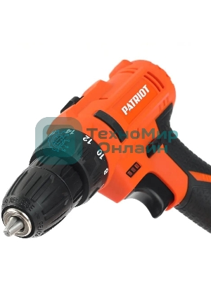 Дрель-шуруповерт Patriot BR 187UES, 18 В, 2 Ач, 25 Нм, щеточный