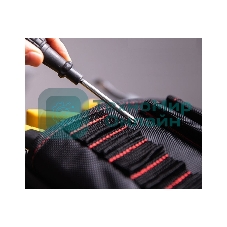 Поясная сумка монтажника Deli DL5865 250 x 250 x 110мм, 7 карманов, ткань Оксфорд 1680D, кожанные боковые карманы