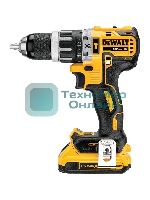 Дрель-шуруповерт аккумуляторная DeWalt DCD796D2-QW, 18В, 2 АКБ, Ударная, Кейс