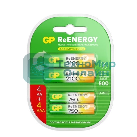 Аккумулятор GP 210AAHC АА+75AAAHC AAA NiMH 2000mAh (4шт)