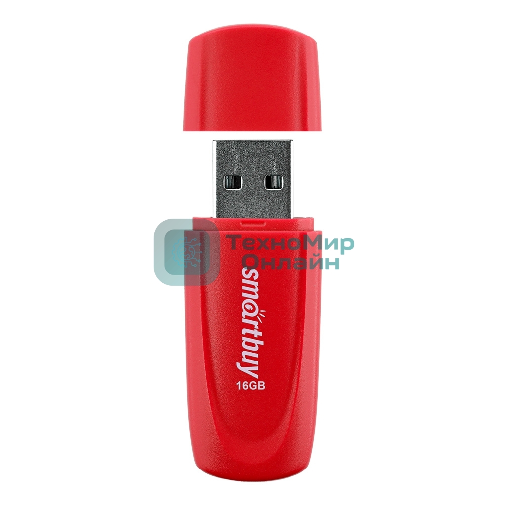 Флешка USB Smartbuy Scout Red (SB016Gb2SCR), 16Gb, USB 2.0, R/W 15/8, красный