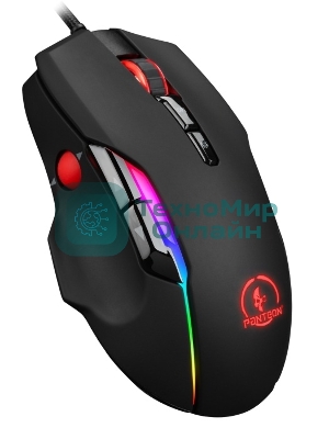 Мышь проводная Jet.A Panteon PS150 черный, 6200 dpi, USB, кнопки - 9