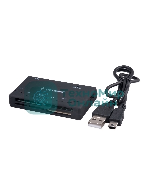 Кард-ридер Gembird FD2-MSD-4/черный/SD/TF/MicroSD/XD/MS/M2/CF/USB 2.0/пластик