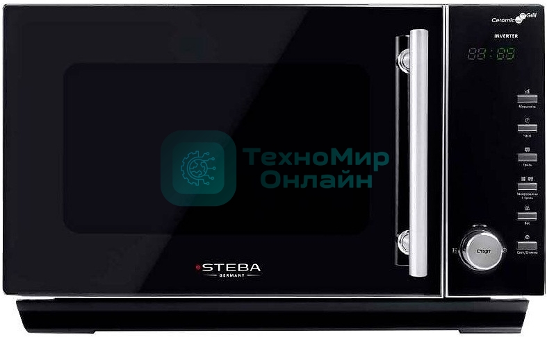 Микроволновая печь Steba MIC 2530 CERAMIC серебристый, 25 л, 900 Вт, переключатели - кнопки, поворотный механизм