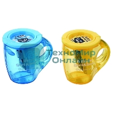 Точилка для карандашей ручная Deli Cup E0551, 2 отверстия, пластик, ассорти, дисплей