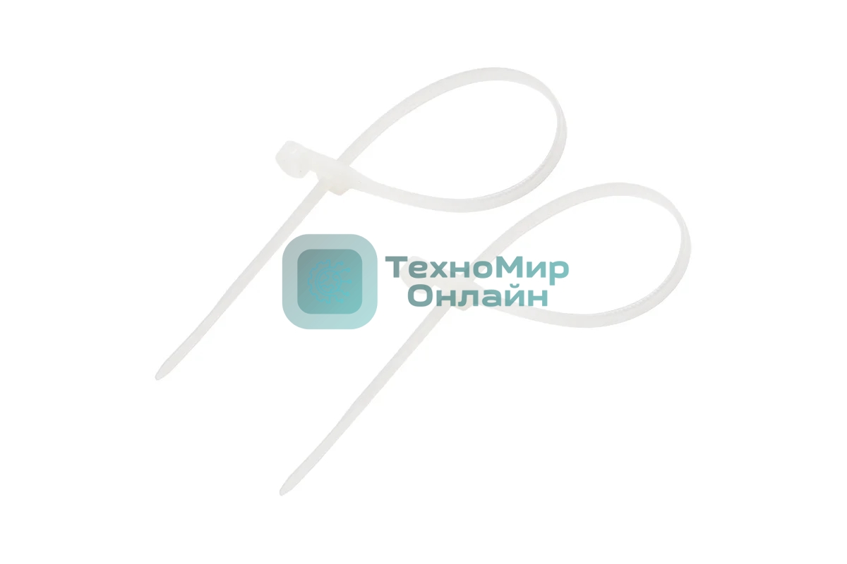 Хомут кабельный Rexant 4.3х200 нейл. под винт белый (уп. 100 шт)