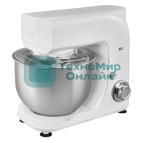 Планетарный миксер BQ MX520 White. Макс. мощность: 1600 Вт, Регулировка скорости: 6 скоростей + импульсный режим