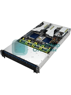 Серверная платформа ASUS RS521A-E12-RS24U, 2U, 1 x SP5 LGA 6096 360W, 24 x DDR5 6400/4800*, 24x 3.5'' NVMe hsb + 2x 2.5'' SATA, 2x M.2 22110, up to 1 PCIe Gen5 x8 LP + 1 OCP3.0, 2 x 1GbE RJ-45 LAN Intel i350-AM2, 1+1 2000W