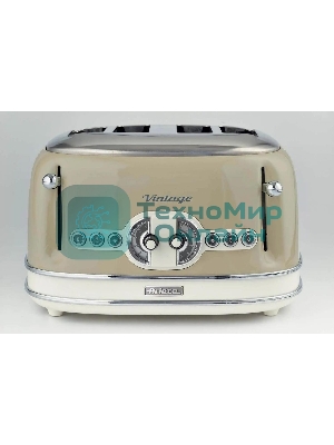 Тостер Ariete Vintage 156 бежевый, 1600 Вт, 4 слота