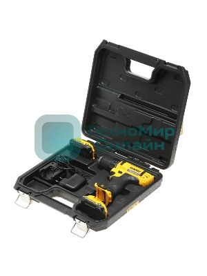 Дрель-шуруповерт DeWalt DCD710D2-QW, 10,8 В, 2 Ач, 24 Нм, щеточный