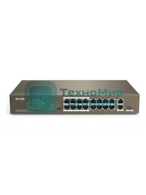 Коммутатор неуправляемый IP-COM F1118P-16-150W PoE, 18 портов, 18х100 Мбит/с, 2x1 Гбит/с, PoE 16х30 Вт (до 130Вт)