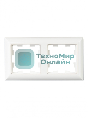 Рамка 2-местная IEK BRITE РУ-2-Бр DECOR 3D-форма белый/белый