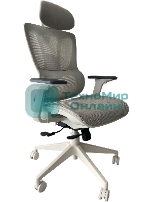 Кресло Cactus CS-CHR-MC02GY серый, сетка, подголовник