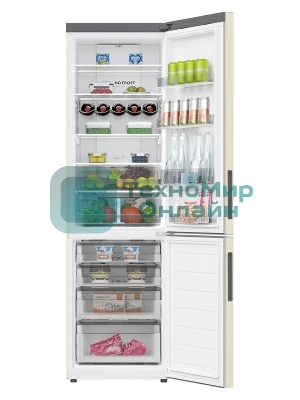 Холодильник Haier C2F637CCGU1 бежевый, двухкамерный, 278/108л, морозилка снизу, No Frost