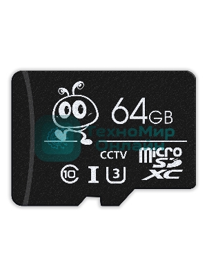 Флеш карта Smartbuy (SB64GbSDCCTV) micro SDXC 064Gb cl10 U3 V30 + адаптер