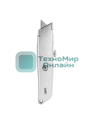 Универсальный нож с Т-образным лезвием Deli DL4260 19 мм, длина 153 мм, в комплекте 3 лезвия SK5, алюминиевый корпус