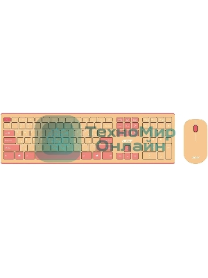 Комплект клавиатура + мышь Acer OCC205 беспроводной USB, 1200 dpi, розовый/бежевый