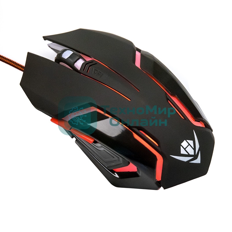 Мышь проводная Nakatomi MOG-20U черный, 2400 dpi, USB, кнопки - 6