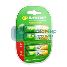 Аккумулятор GP 210AAHC АА+75AAAHC AAA NiMH 2000mAh (4шт)