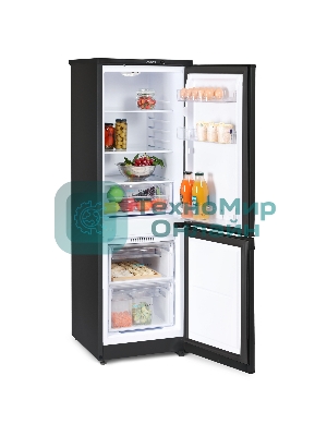 Холодильник Бирюса B418 черный двухкамерный 125/55л морозилка снизу