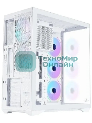 Корпус ATX Eurocase M4801 white, без БП, закаленное стекло 2 стороны
