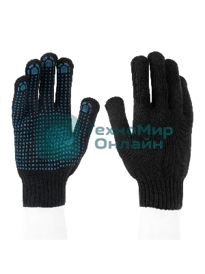 Перчатки трикотажные Сибртех, акрил, с ПВХ точкой, 7 класс