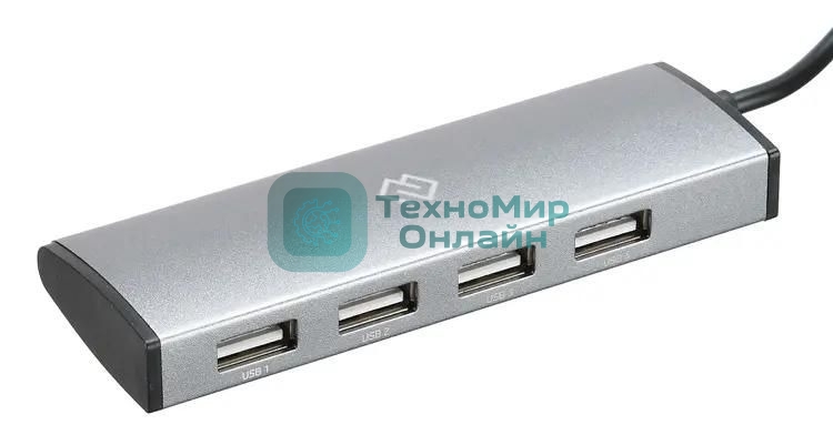 USB-концентратор Digma HUB-4U2.0-UC-DS, USB-C, USB 2.0 4 порта, USB
