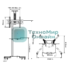 Мобильная стойка напольная Arm media PT-STAND-12 черный 1 шт/уп. для TV 32
