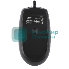 Мышь проводная Acer OMW126 черный, 1200 dpi, USB, кнопки - 3