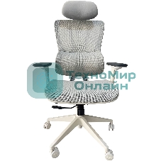 Кресло Cactus CS-CHR-MC02GY серый, сетка, подголовник