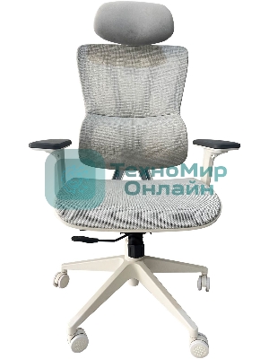 Кресло Cactus CS-CHR-MC02GY серый, сетка, подголовник