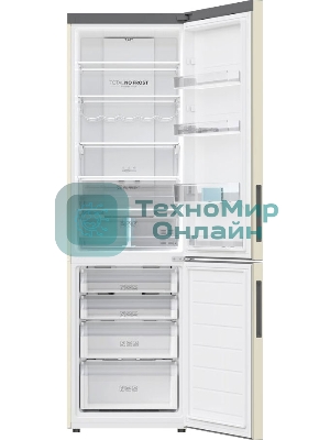 Холодильник Haier C2F637CCGU1 бежевый, двухкамерный, 278/108л, морозилка снизу, No Frost