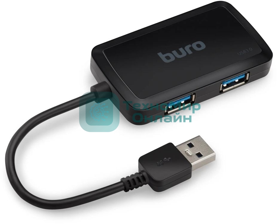 USB-концентратор Buro BU-HUB4-U3.0-S, USB 3.0, USB 4 порта, USB