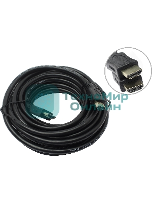 Кабель HDMI C-HM-HM-7.5M Wize, 7.5 м, v.2.0, 19M/19M, позол.разъемы, экран, черный, пакет